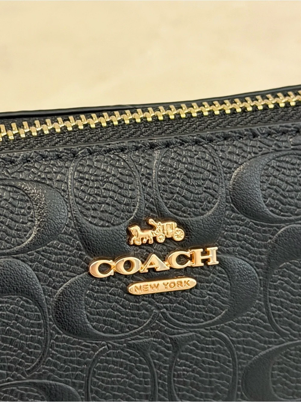 Coach black pebbled